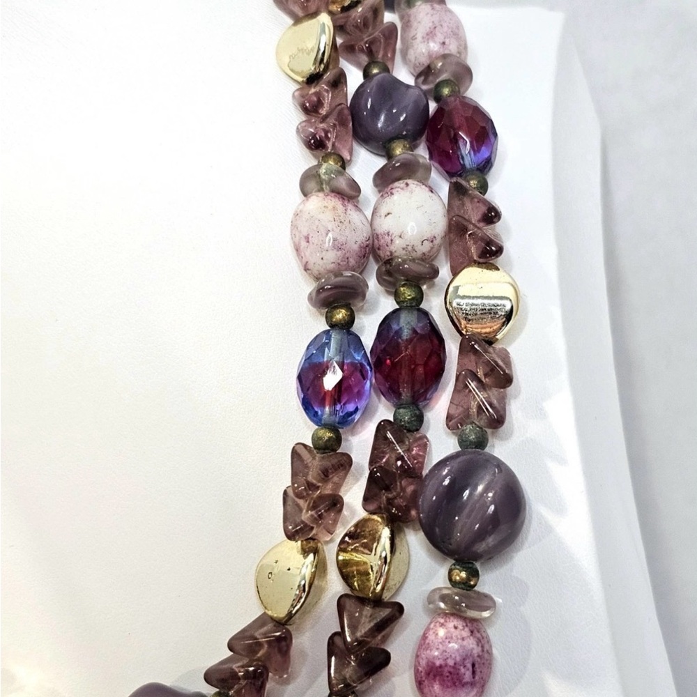 Schiaperelli Signed Vintage multi strand Bead Statement Necklace - Picture 7 of 14